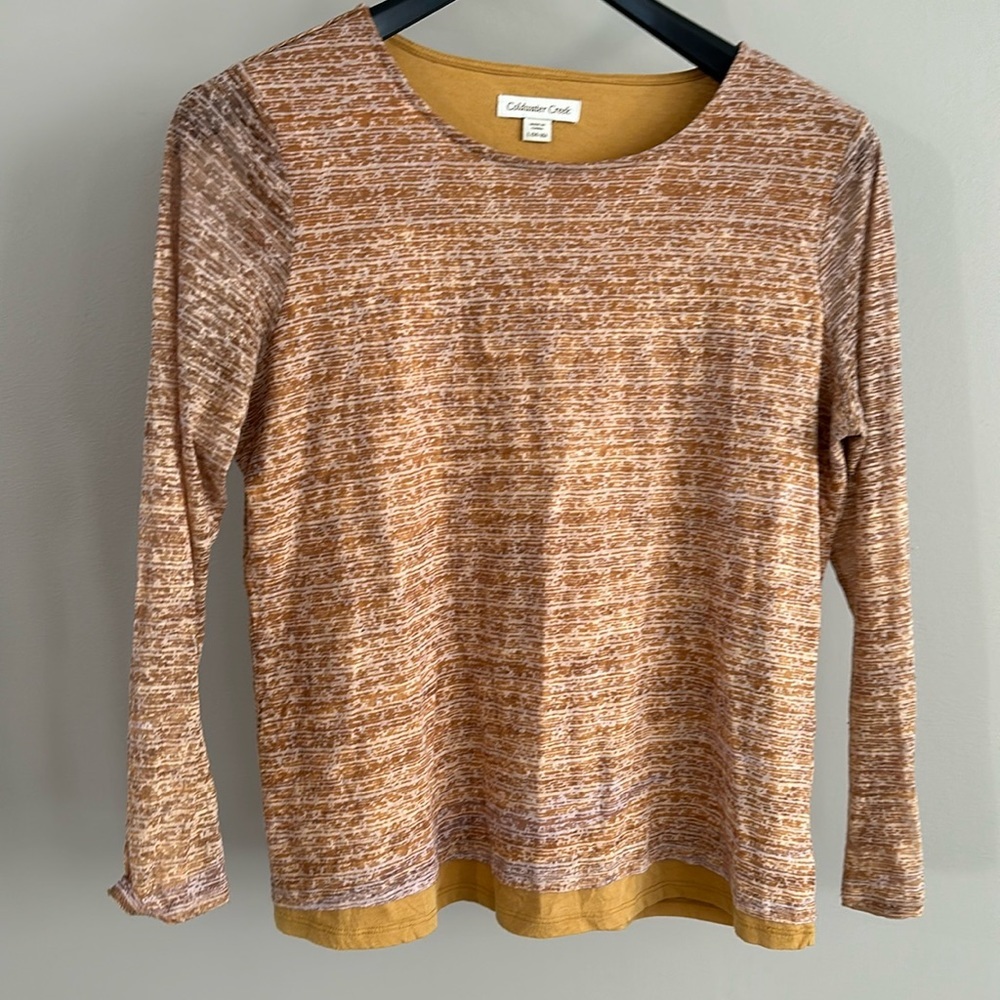 Coldwater creek semi sheer sleeve top